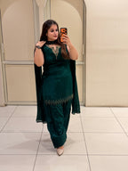 Emerald Green Crepe Farsi Salwar Set