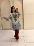 Designer Printed Crepe Two-Piece Co-Ord Set