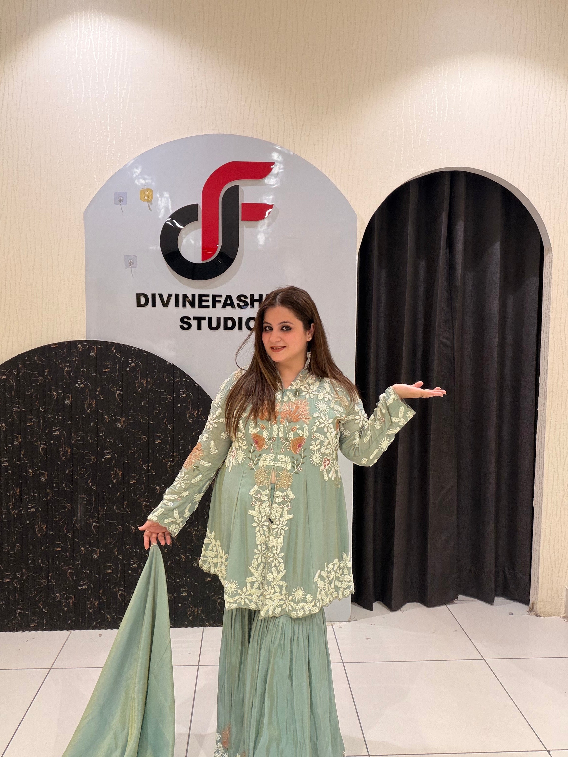 Heavy Handwork Partywear Dress for Women