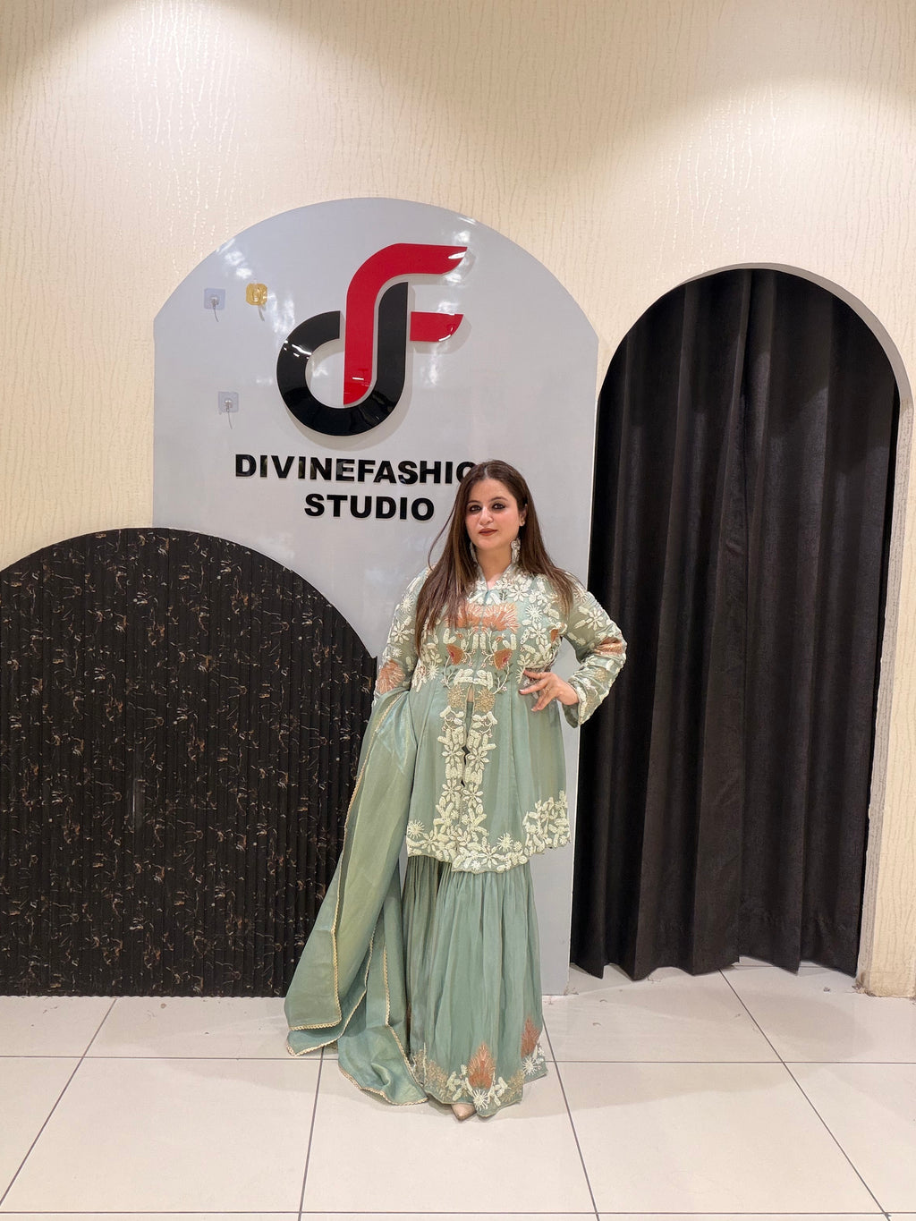 Heavy Handwork Partywear Dress for Women