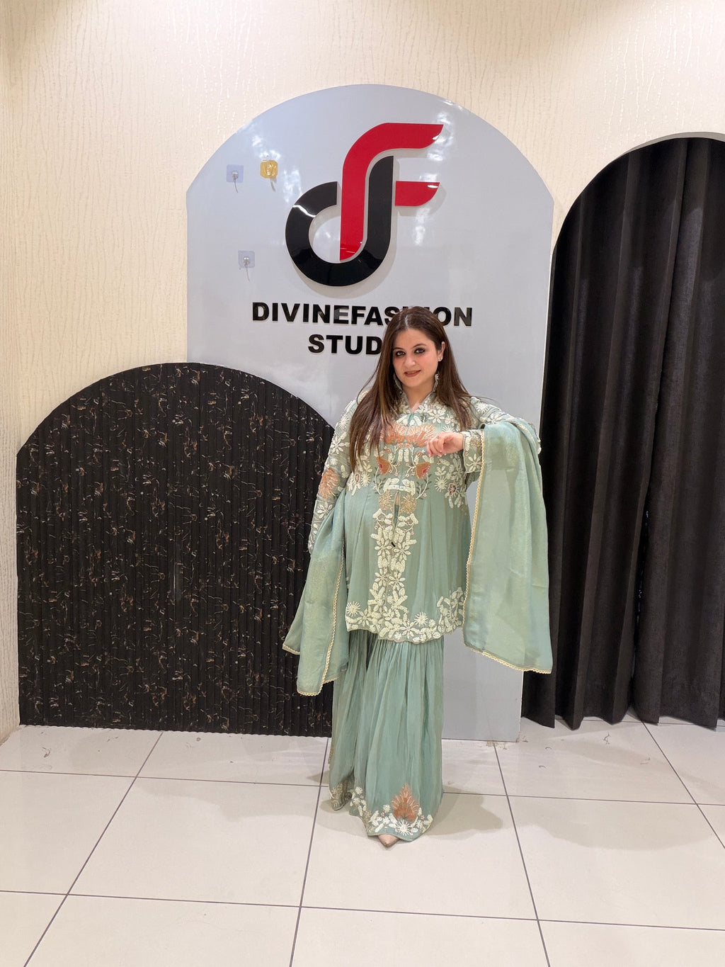 Heavy Handwork Partywear Dress for Women