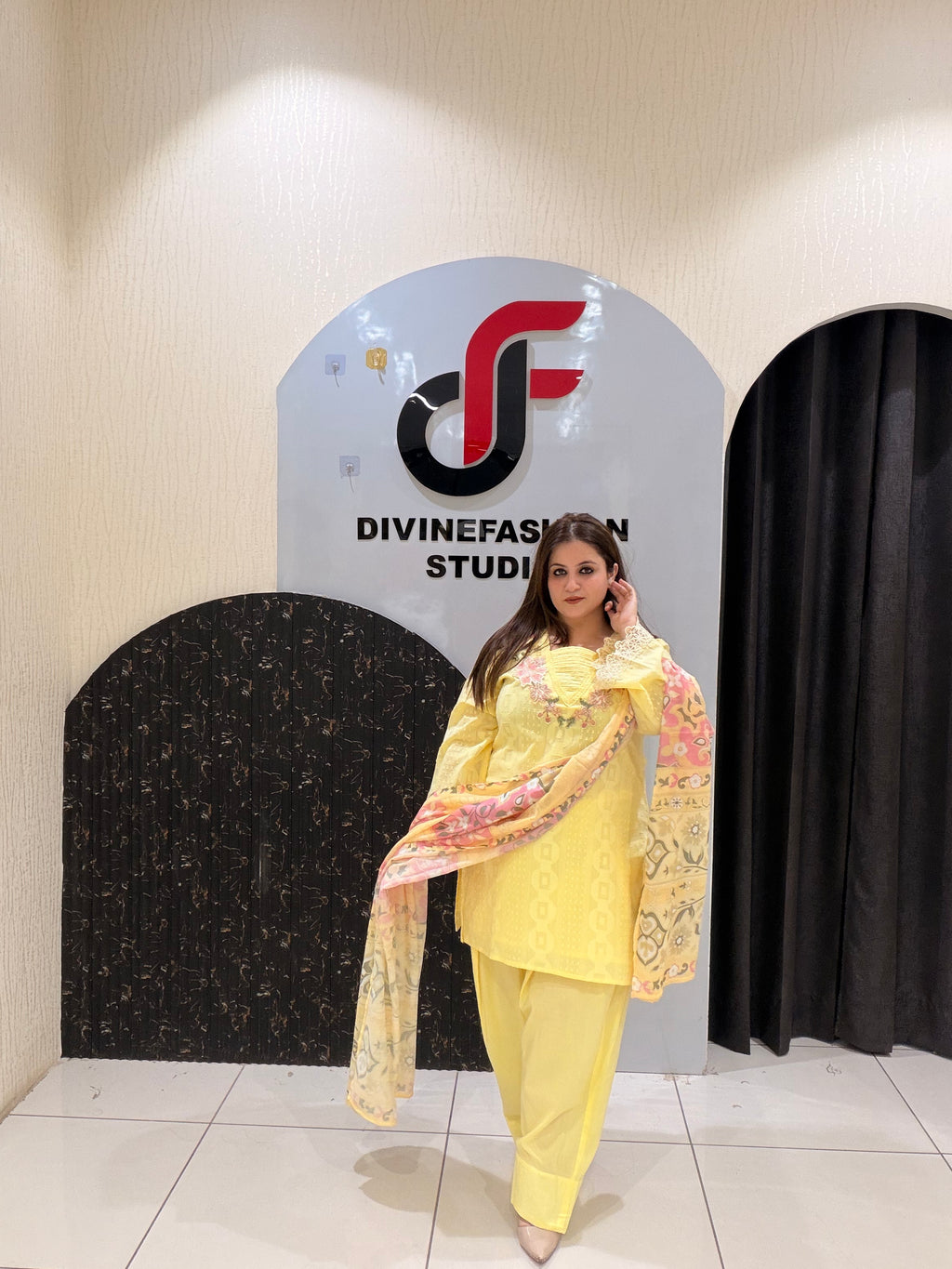 Yellow Pure Cotton Farsi Salwar Suit