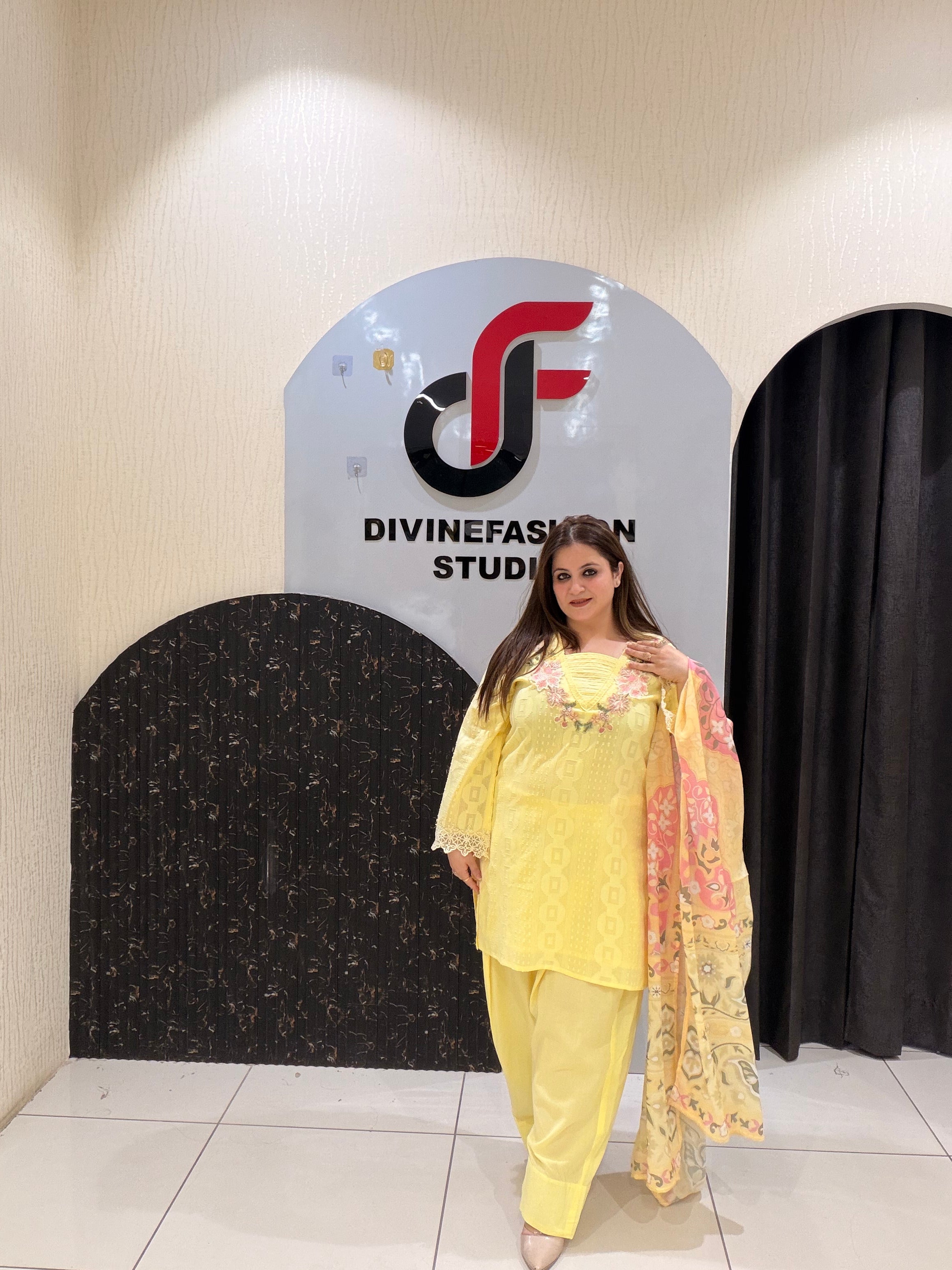 Yellow Pure Cotton Farsi Salwar Suit