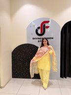 Yellow Pure Cotton Farsi Salwar Suit