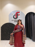 Women's Premium Cotton Anarkali Suit Set