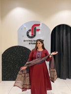 Women's Premium Cotton Anarkali Suit Set