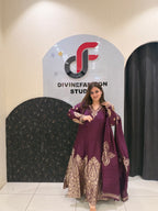 Premium Banarasi Silk Suit Set with Woven Dupatta