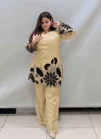 Beige Appliqué Work Co-ord Set