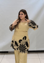 Beige Appliqué Work Co-ord Set