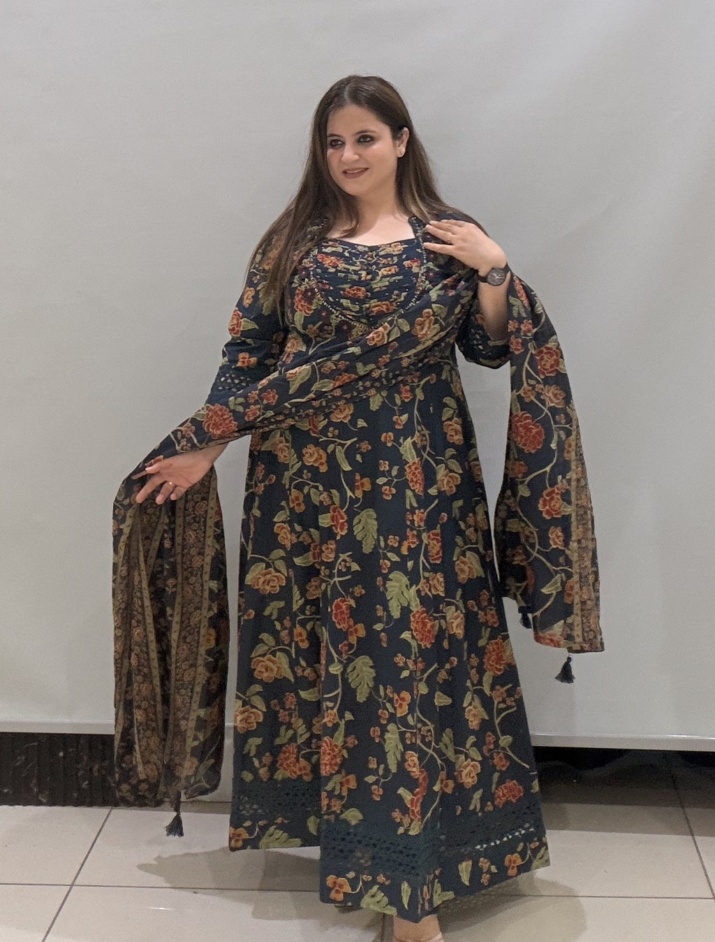 Pure Cotton Floral Printed Suit Set with Dupatta
