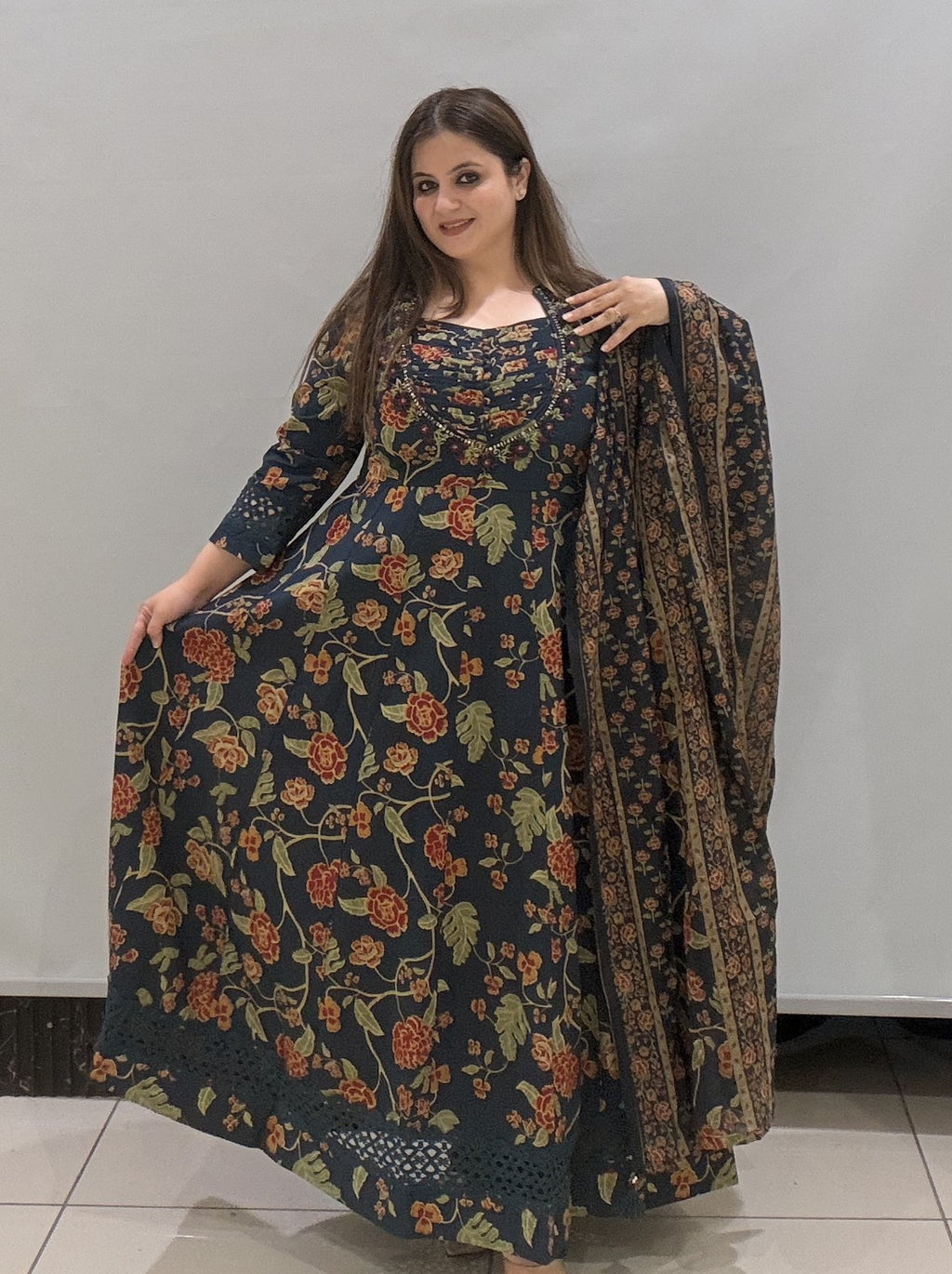 Pure Cotton Floral Printed Suit Set with Dupatta