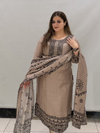 Maslin Printed Suit Set with Dupatta