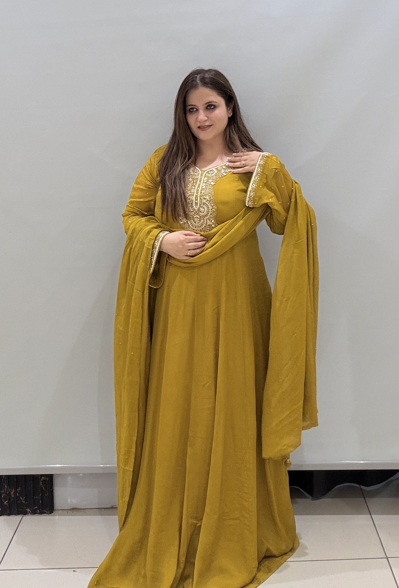Pure Fabric Handwork Dress- 2 Color Available