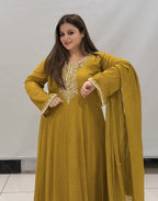Pure Fabric Handwork Dress- 2 Color Available