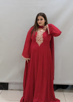 Pure Fabric Handwork Dress- 2 Color Available