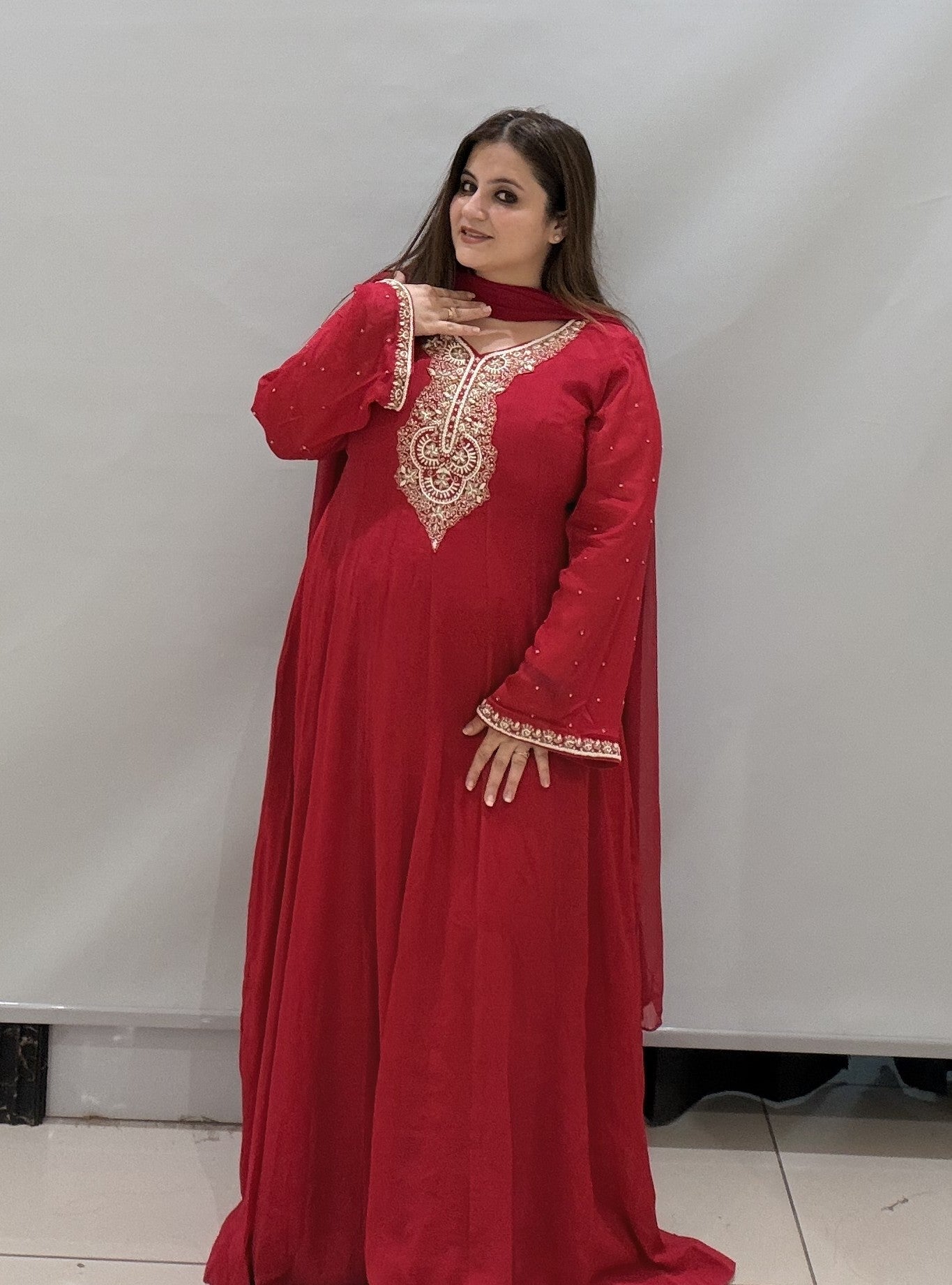 Pure Fabric Handwork Dress- 2 Color Available