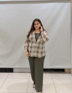 Premium 3-Piece Co-Ord Set with Checkered Shirt