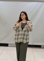 Premium 3-Piece Co-Ord Set with Checkered Shirt