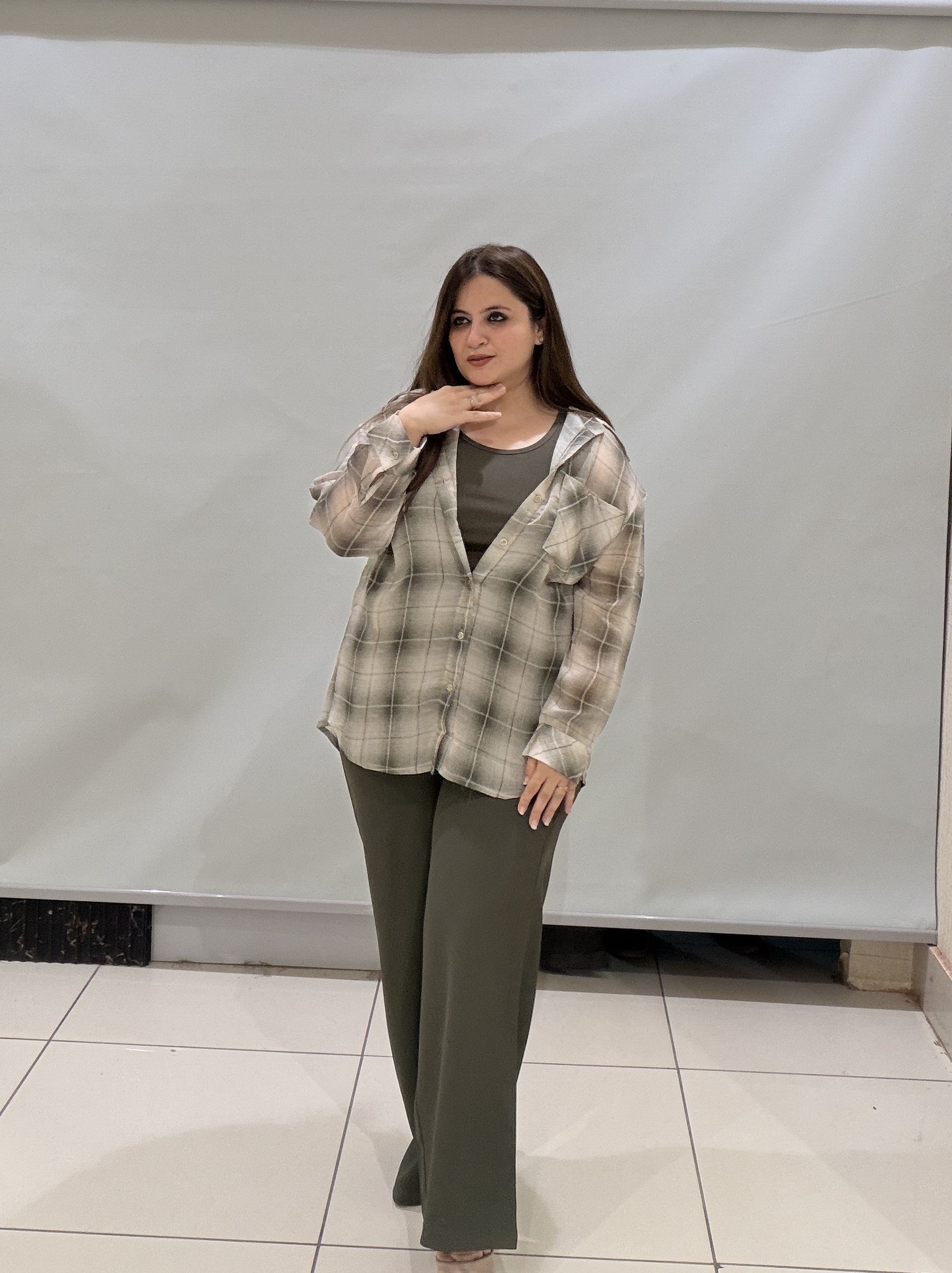 Premium 3-Piece Co-Ord Set with Checkered Shirt