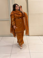 Rust Orange Pure Cotton Embroidered Suit Set