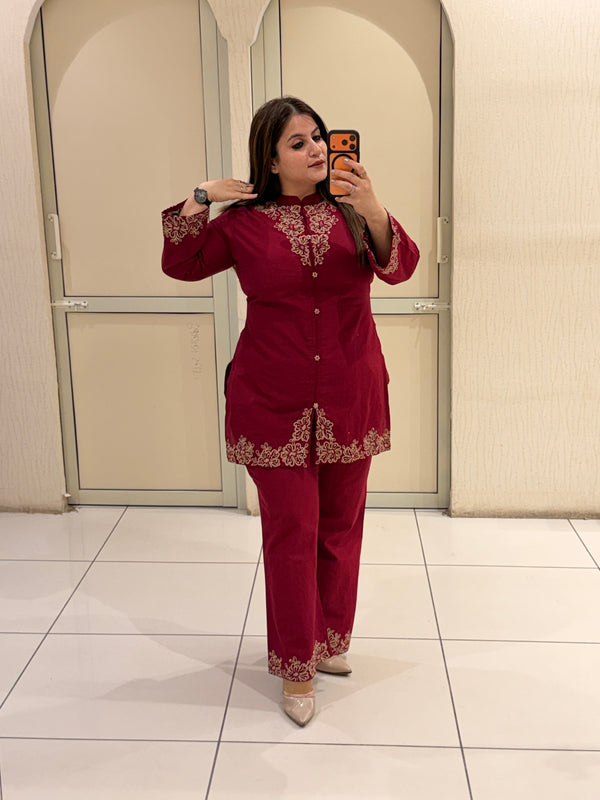 Pure Cotton Embroidered Co-Ord Set