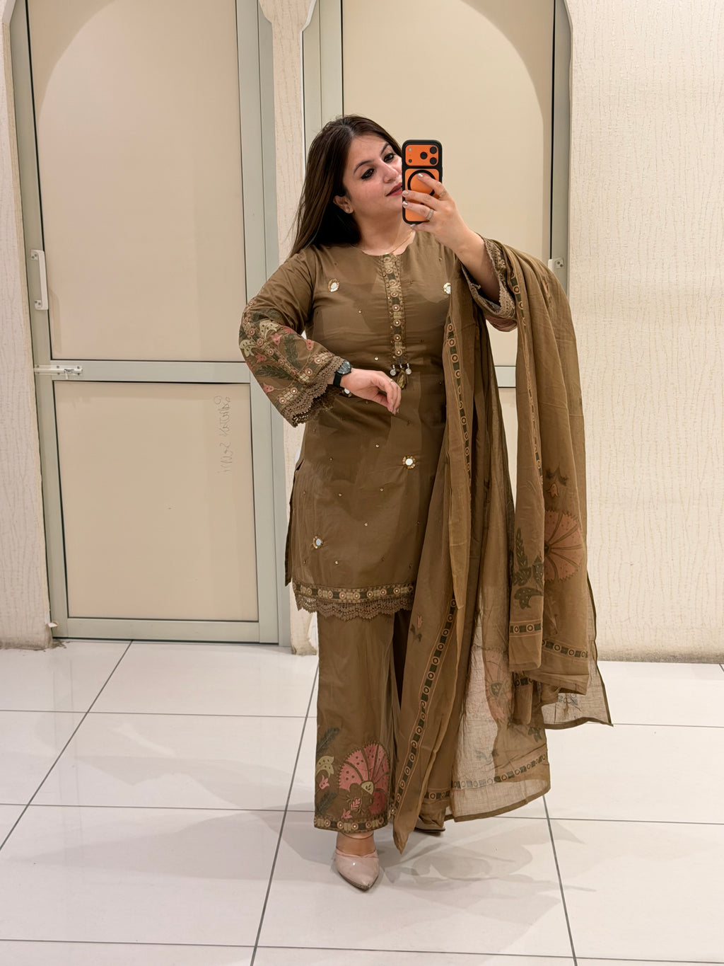 Pure Cotton Thread Embroidered Suit Set