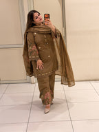 Pure Cotton Thread Embroidered Suit Set