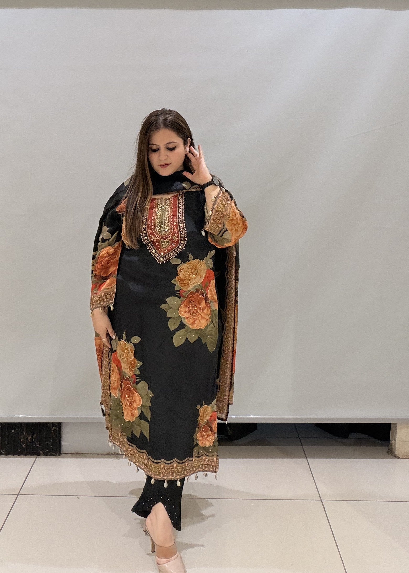 Pure Crepe Designer Suit
