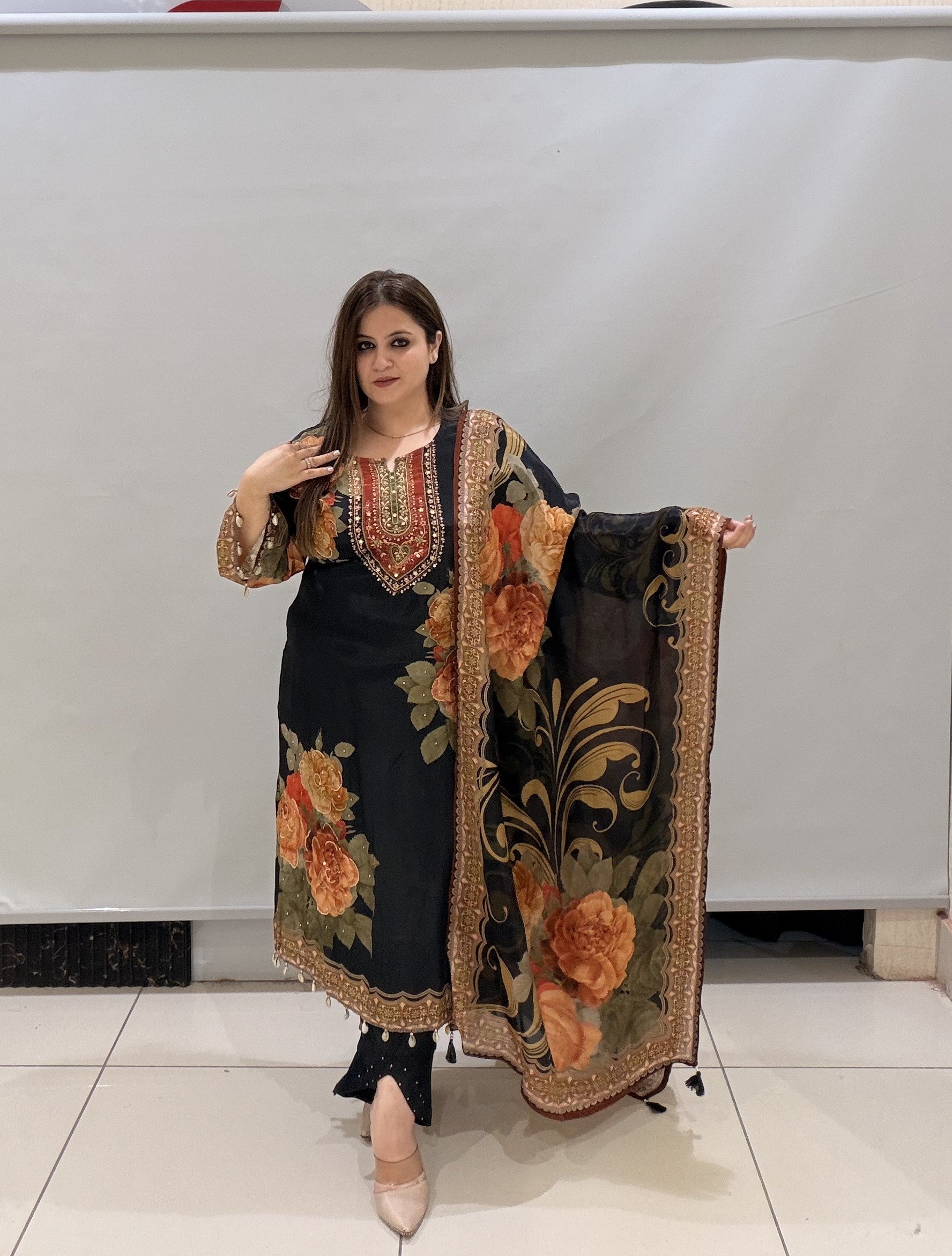 Pure Crepe Designer Suit