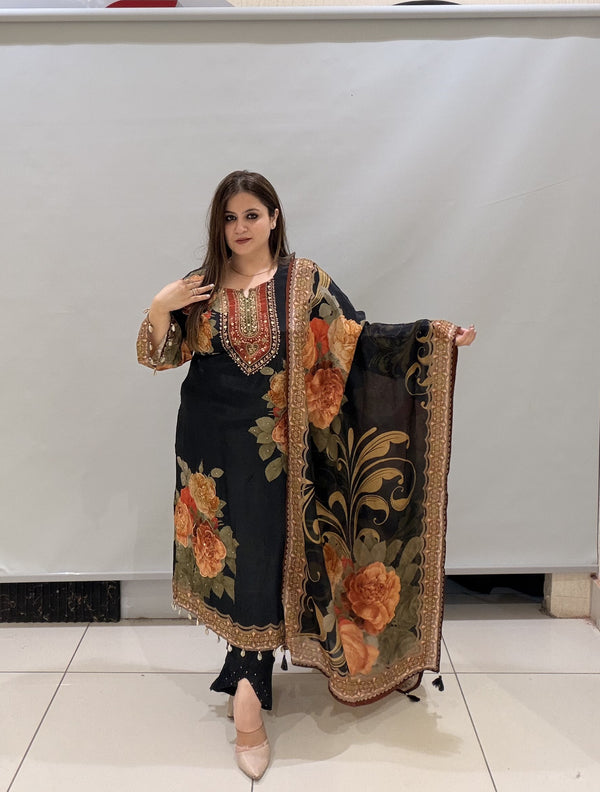 Pure Crepe Designer Suit