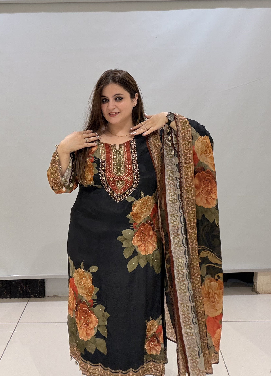 Pure Crepe Designer Suit