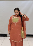 Pure Chinon Designer Dress Set