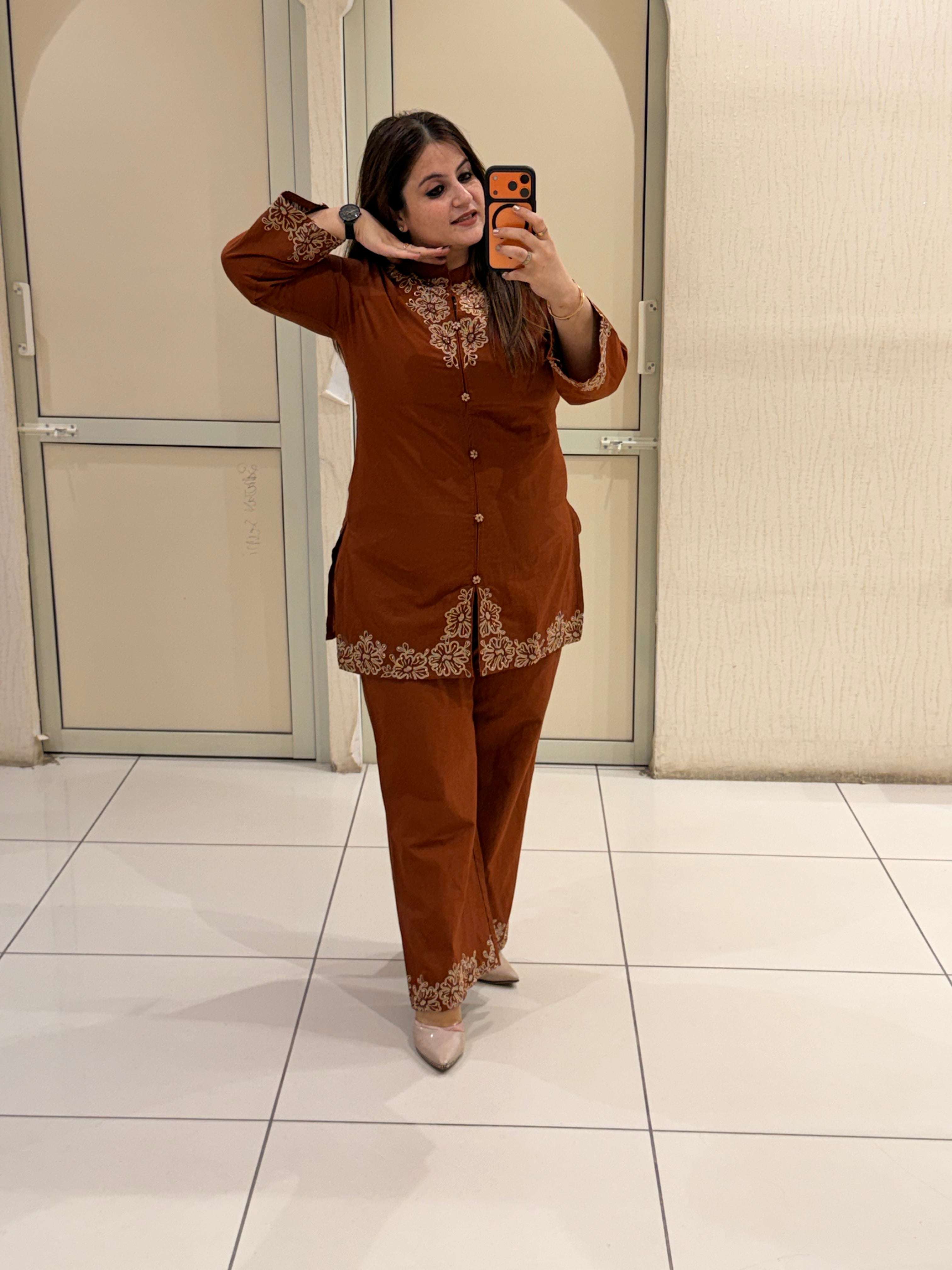 Premium Cotton Embroidered Co-Ord Set