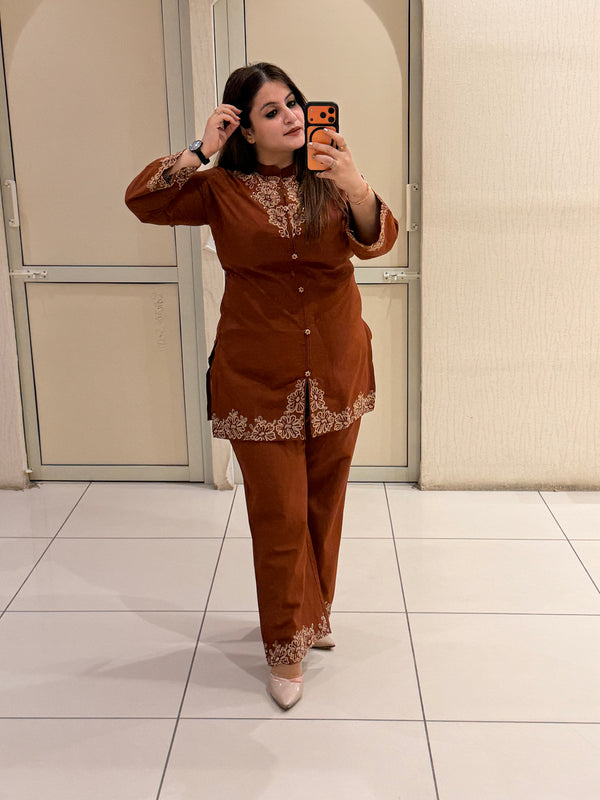 Premium Cotton Embroidered Co-Ord Set