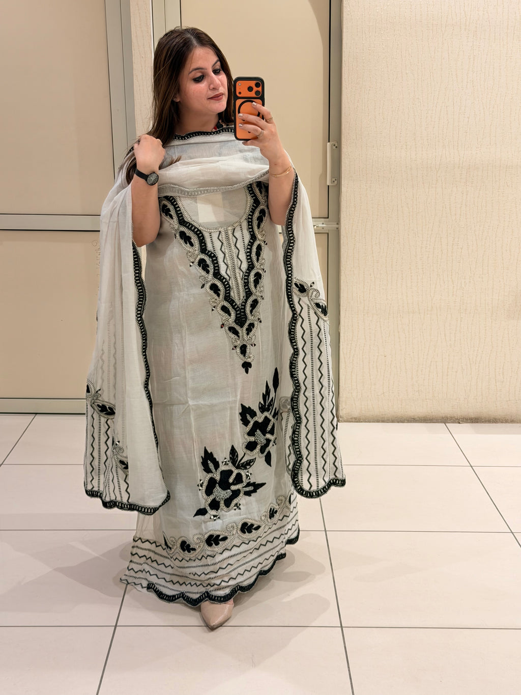 Premium Unstitched Embroidered Suit