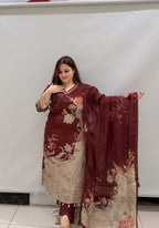 Premium Partywear Floral Printed Suit