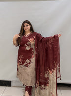 Premium Partywear Floral Printed Suit