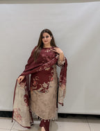 Premium Partywear Floral Printed Suit