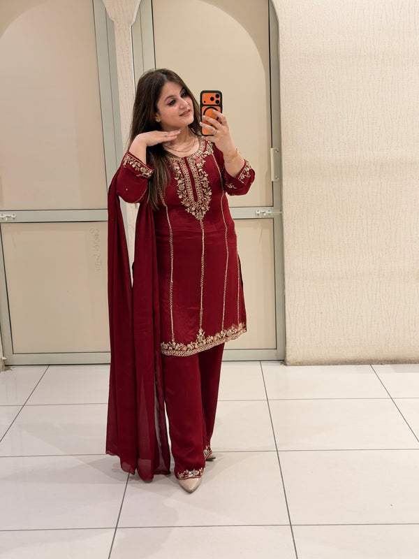 Premium Heavy Embroidered Partywear Suit
