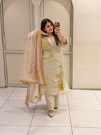 Premium Floral Embroidered Mul Cotton Suit Set