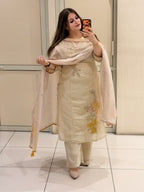 Premium Floral Embroidered Mul Cotton Suit Set