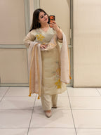 Premium Floral Embroidered Mul Cotton Suit Set