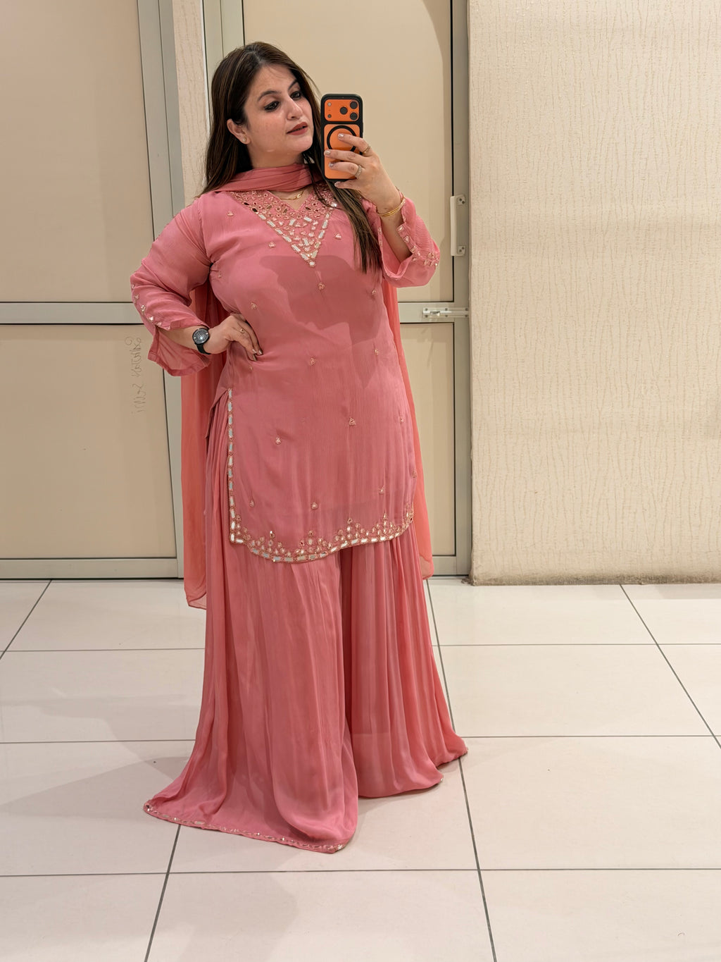 Premium Chinon Partywear Sharara Suit