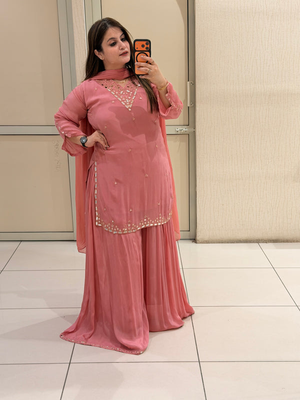 Premium Chinon Partywear Sharara Suit