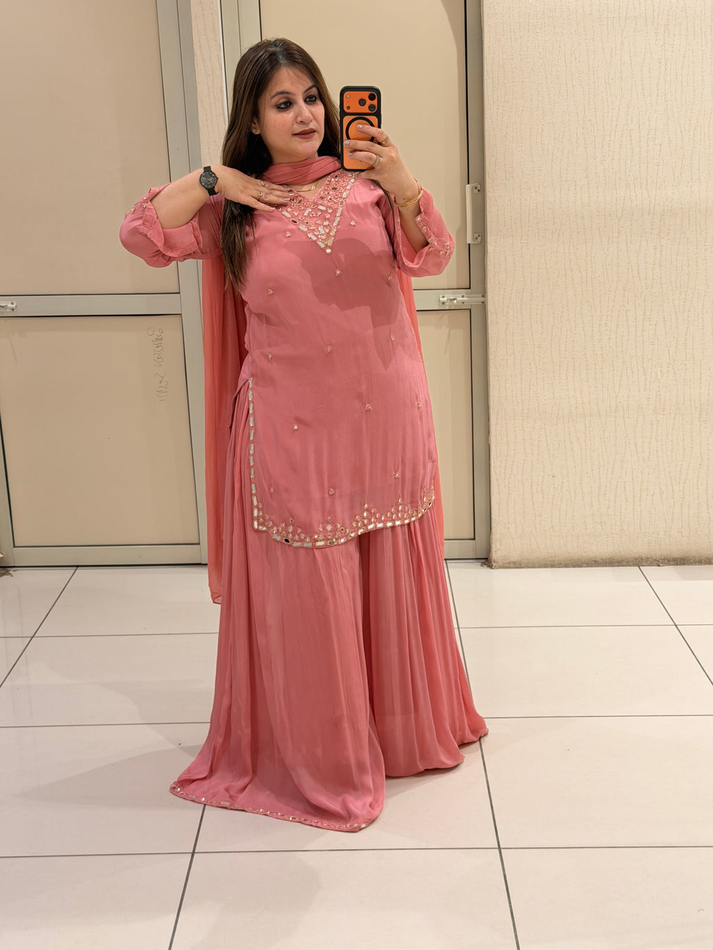 Premium Chinon Partywear Sharara Suit