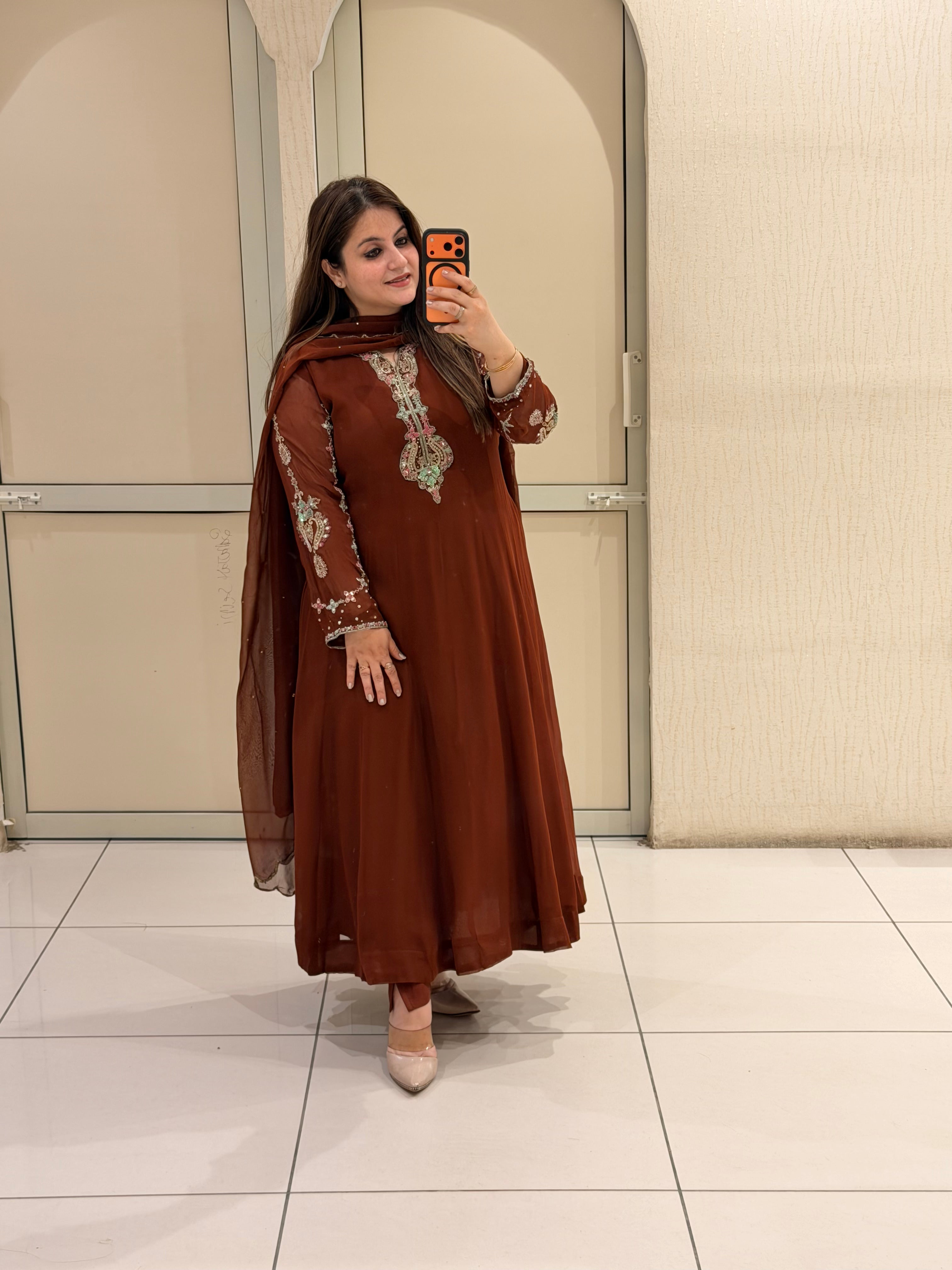 Premium Designer Georgette Anarkali Suit Set