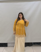 Premium Designer Handwork Dress with Draped Bottom