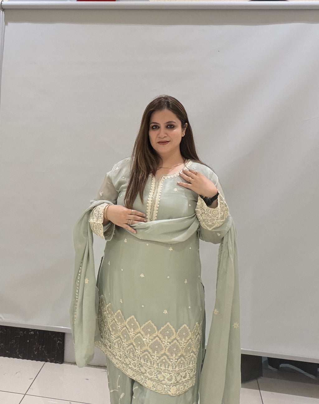 Premium Party Wear Embroidered Sharara Suit Set