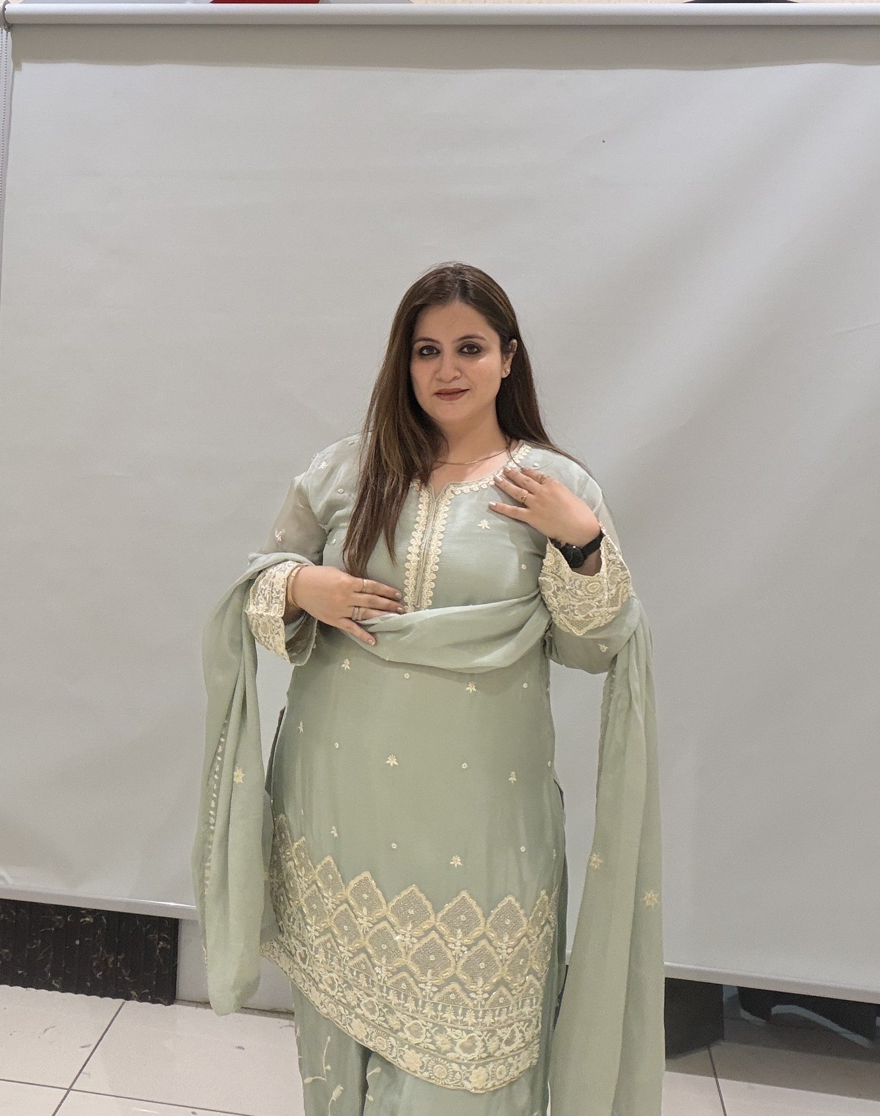 Premium Party Wear Embroidered Sharara Suit Set