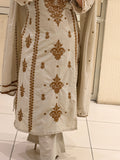 Pure Cotton Embroidered Kurta Pant Set with Dupatta – Beige